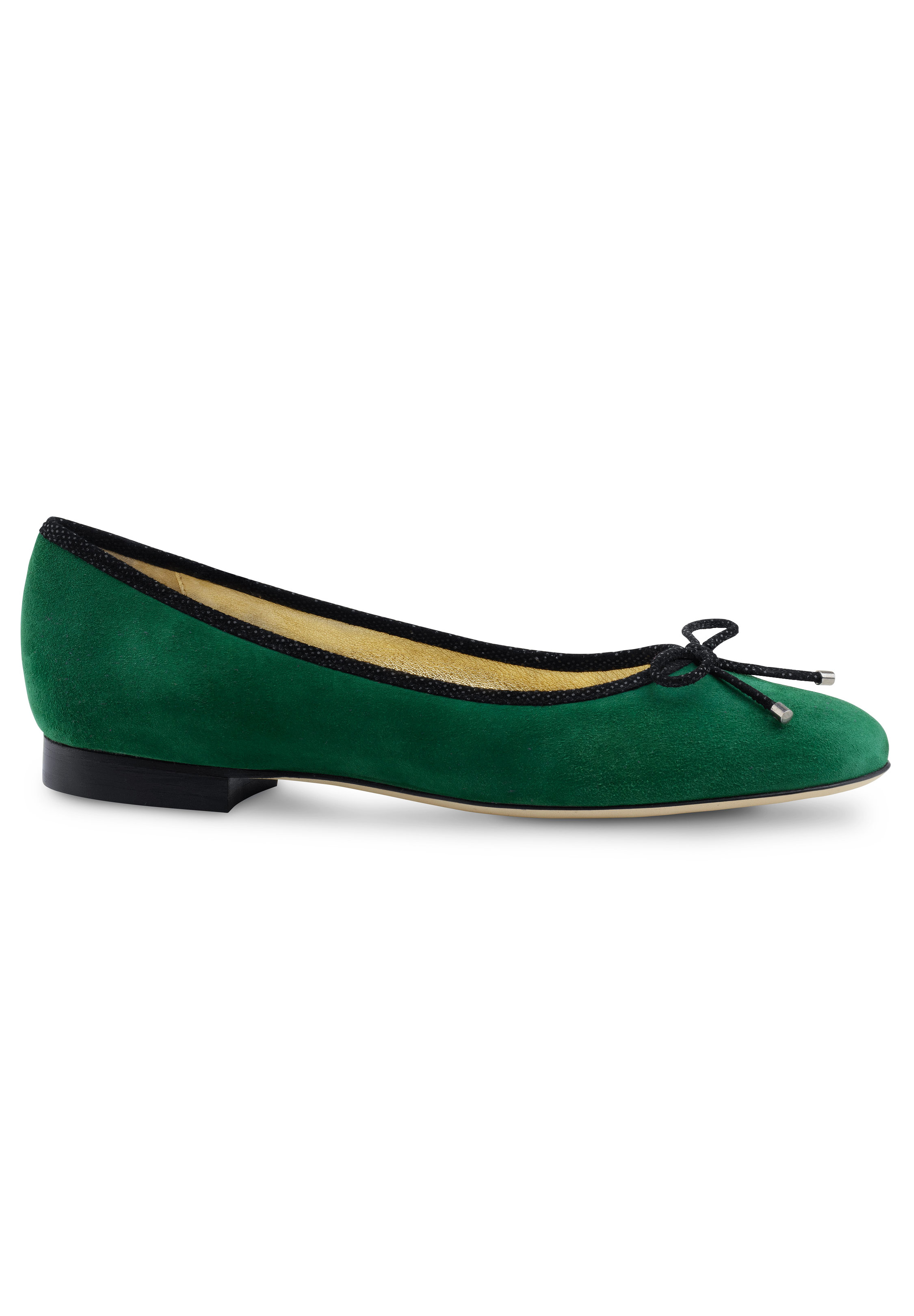 Werner Kern Juma Ballet Flat-Green Suede/Black Ariel