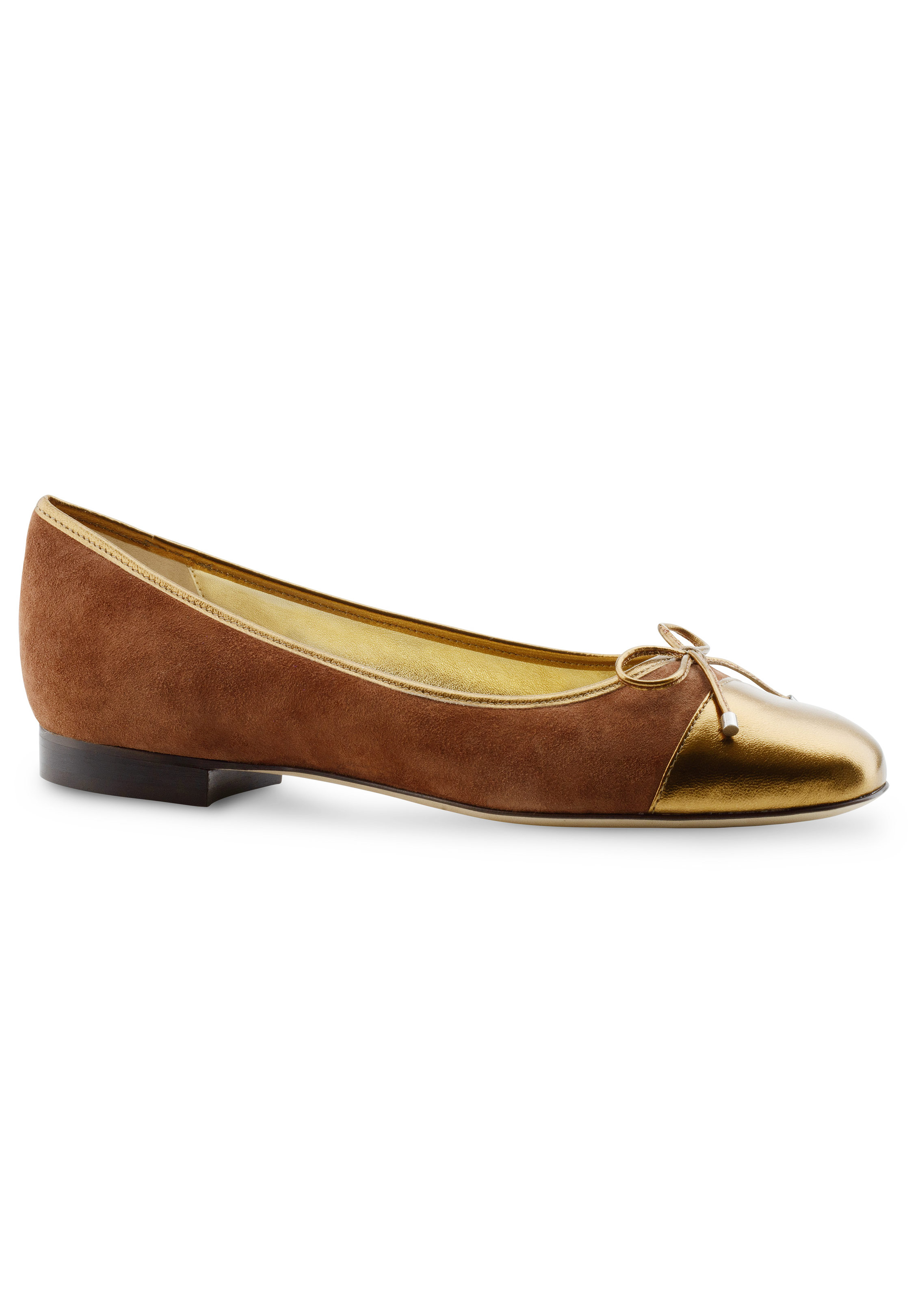 Werner Kern Juno Ballerinas-Marrone Suede/Copper Chevro