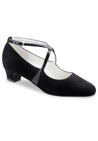 Werner Kern Marina Dance Shoes-Black Suede/Black Patent