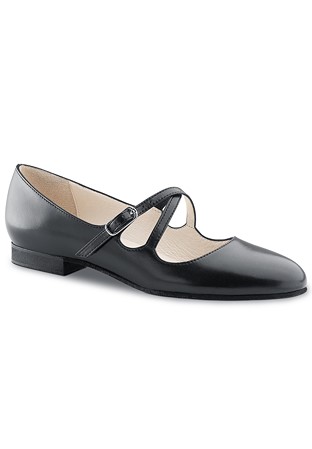 Werner Kern Mischa Flat Dance Shoes-Black Nappa