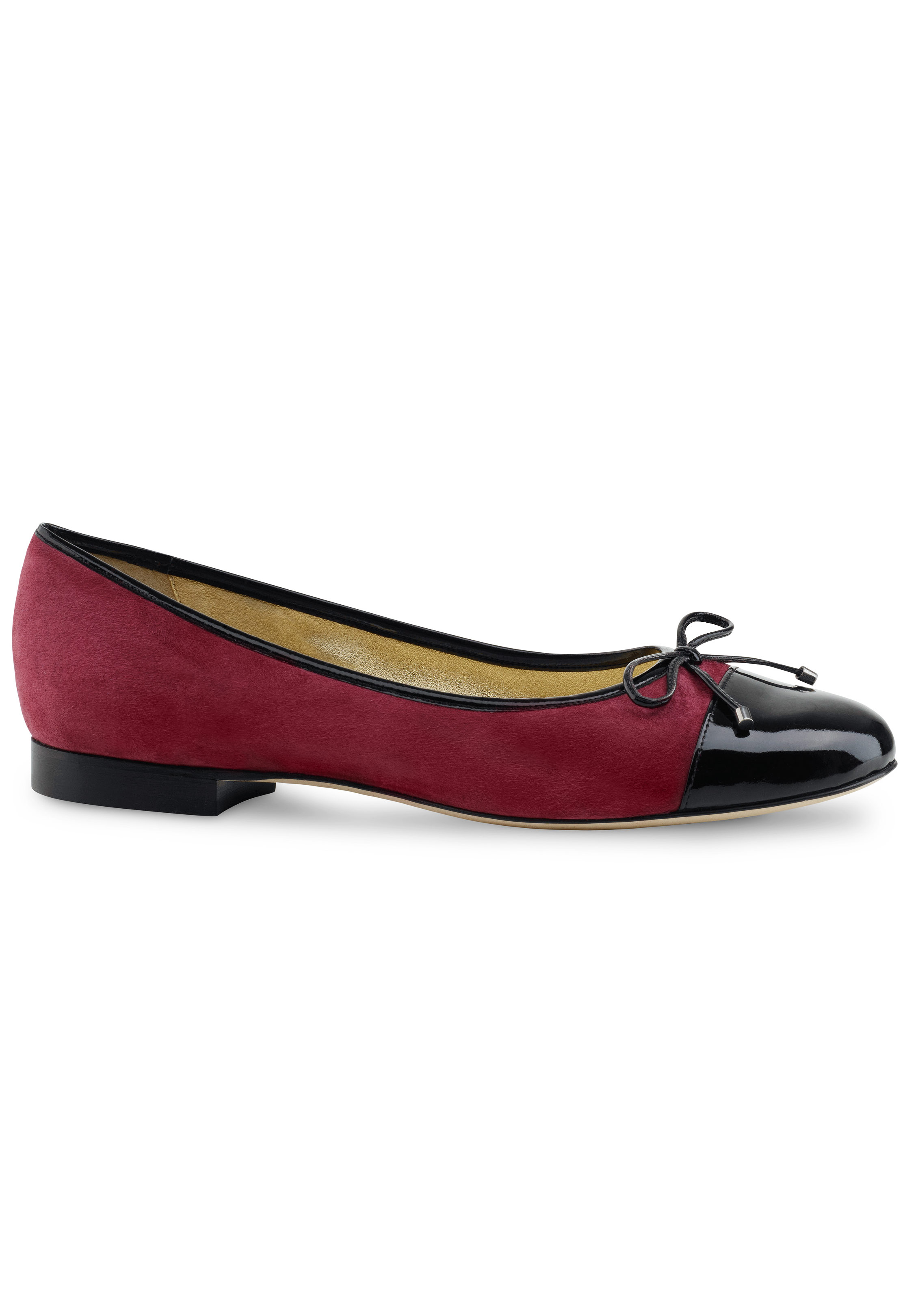 Werner Kern Mori Ballerinas-Bordo Suede/Black Patent