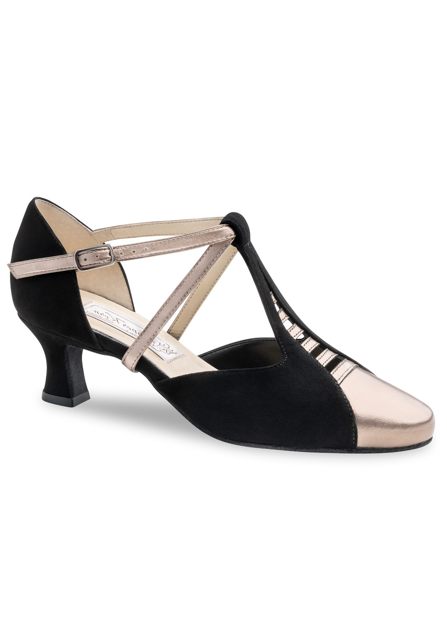Werner Kern Pippa Womens Social Shoes-Black Suede/Antik Chevro