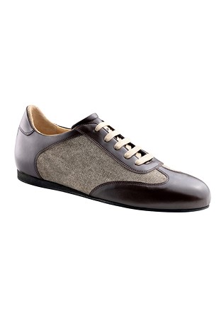 Werner Kern Positano Mens Dance Shoes-Beige/Brown Canvas/Nappa Leather