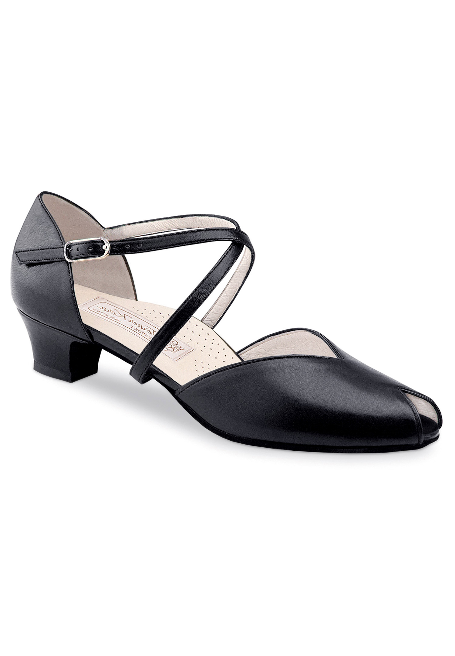 Werner Kern Rachel Open Toe Shoes-Black Nappa