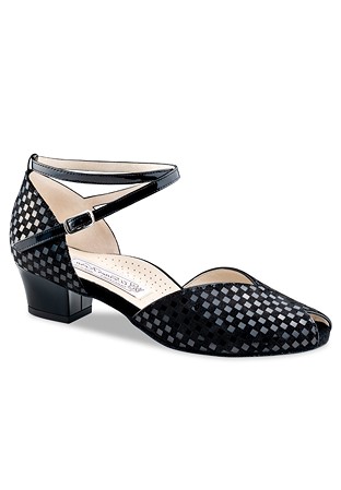 Werner Kern Sanna Dance Shoes-Black Suede/Patent Leather