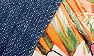 Denim Fabric/Comics Print Leather