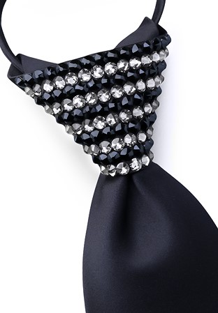 Zip Tie Blk w Rhinestones-Black Diamond & Jet Hematite