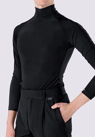 Maly Mens Turtle Neck Latin Shirt MF72101-Black