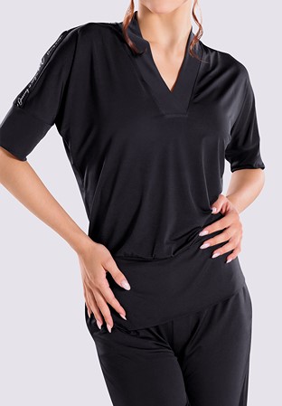 Maly Women’ Carina V-neck Dance Top JL231102-Black