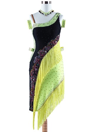 Asymmetrical Fringe Latin Rhythm Dance Dress VN-L5274