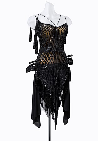 Dark Sequin Latin Dress AM-L3138