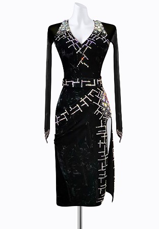 Shimmering Velvet Latin Dress AM-L3515