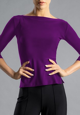 Chrisanne Clover Eternity Boatneck Dance Top-Hot Magenta