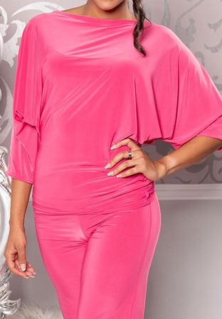 Dance America T205B - Butterfly Back Top-Pink-Silver Butterfly