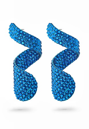 Spiral Earrings-Capri Blue