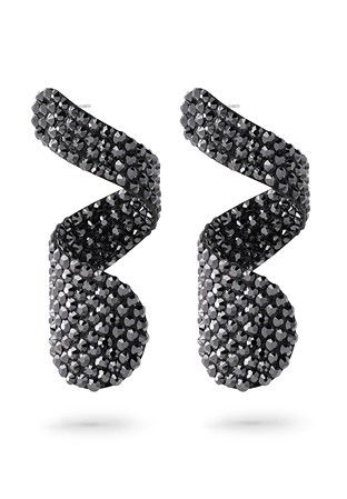 Spiral Earrings-Jet Hematite