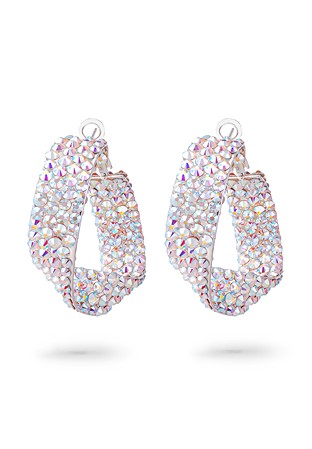 Twist Hoop Earrings-Crystal AB