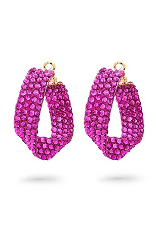 Twist Hoop Earrings-Fuchsia