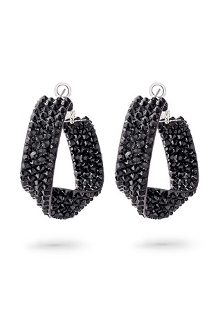Twist Hoop Earrings-Jet