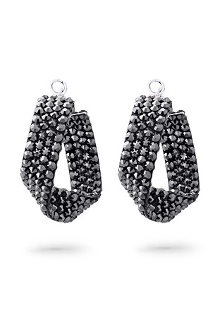 Twist Hoop Earrings-Jet Hematite