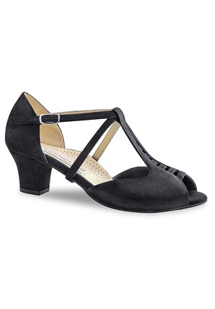Werner Kern Holly Dance Shoes-Black Shimmering Suede
