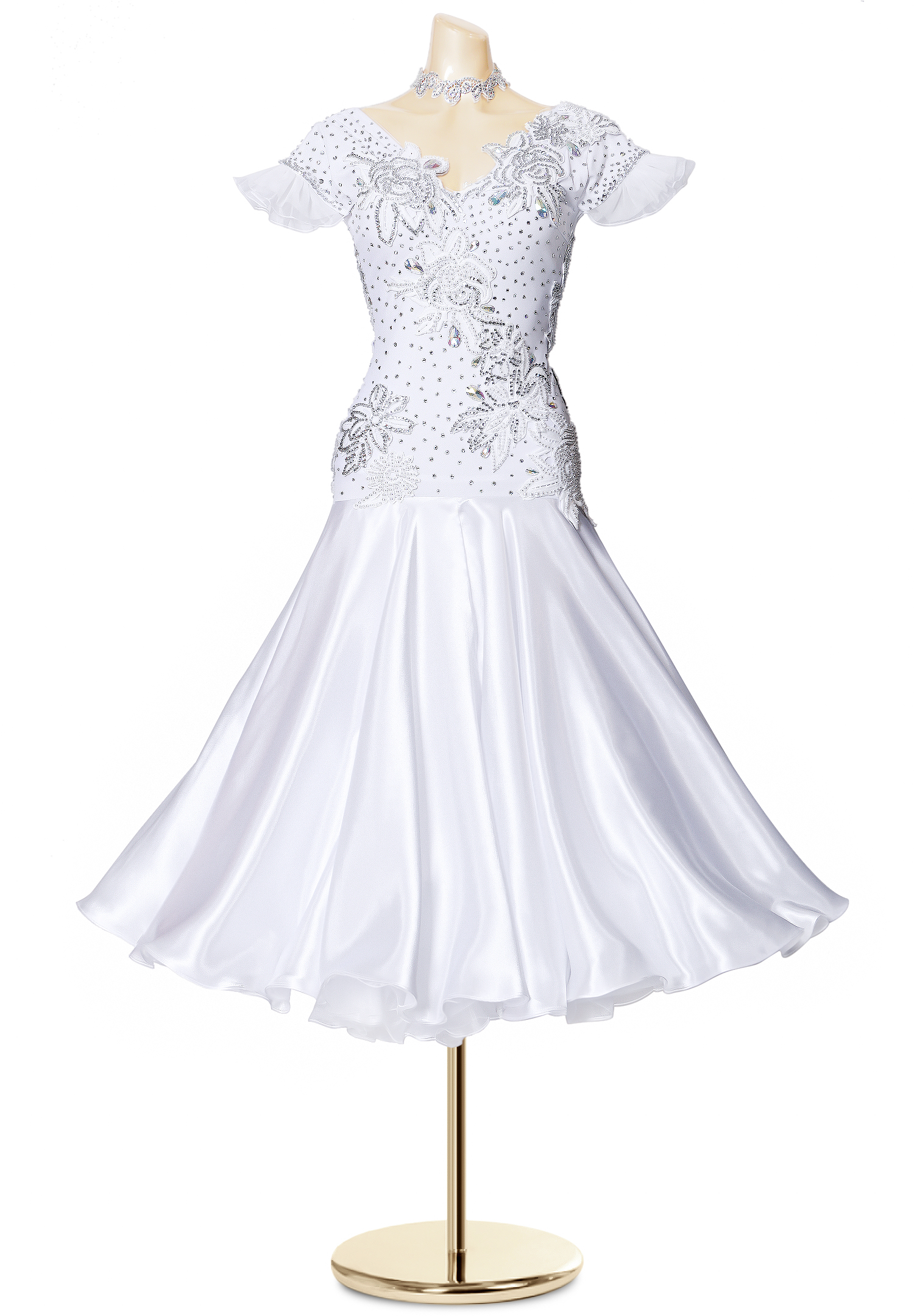 Adorable Flower Applique Ballroom Costume PC-WB19006