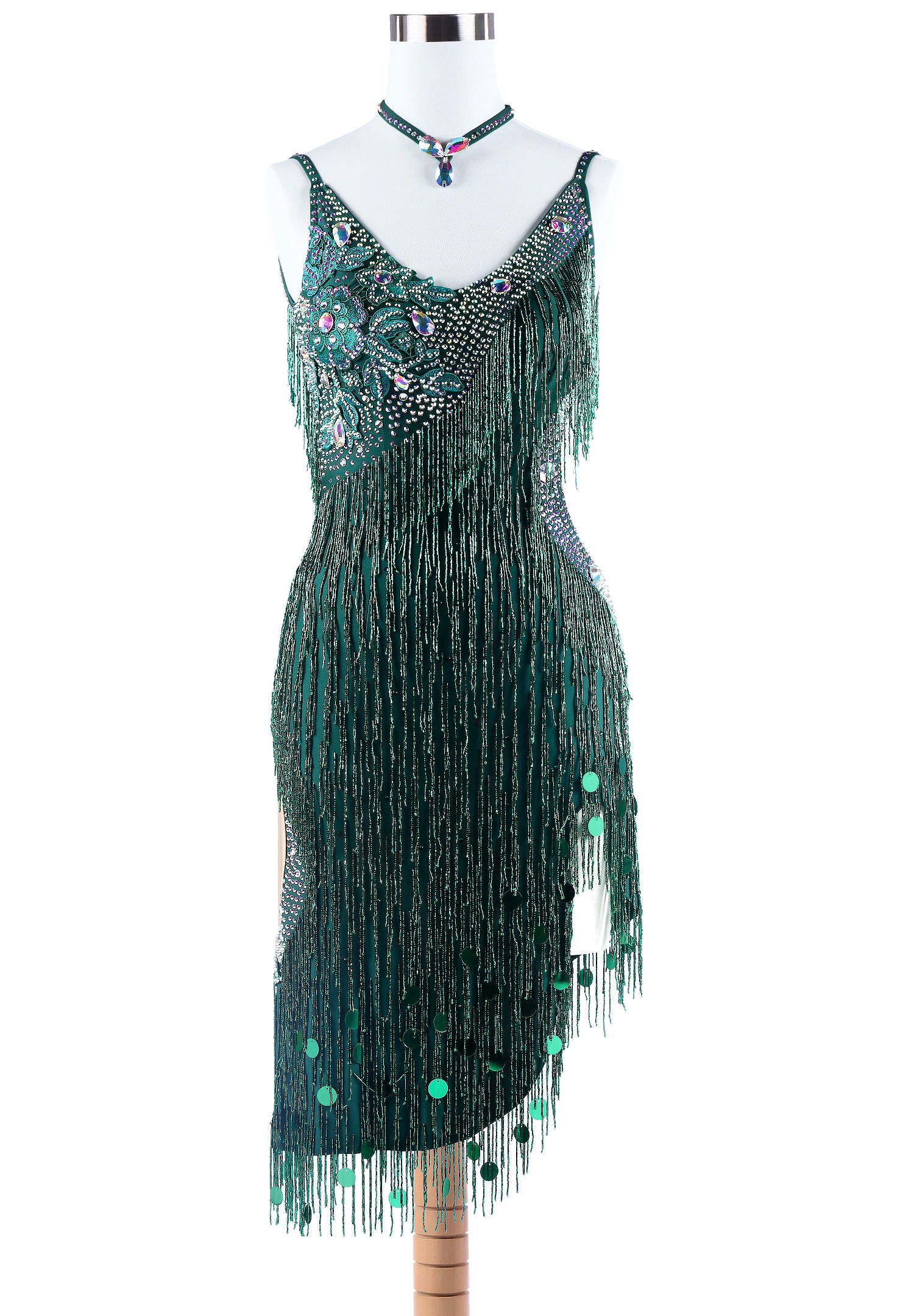 Asymmetric Beading Fringed Rhythm Dress VN-L5266