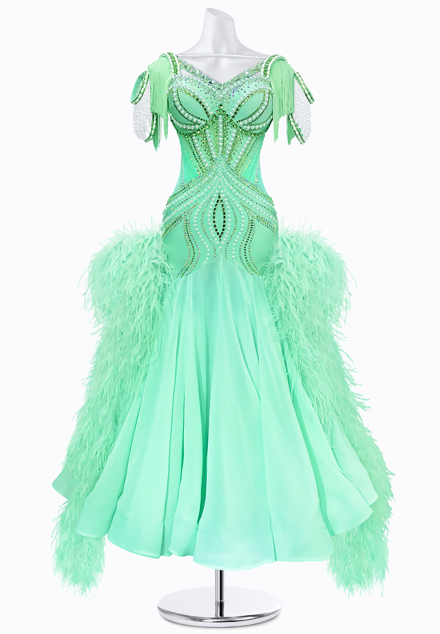 Pearly Sage Ballroom Gown BS-B250037