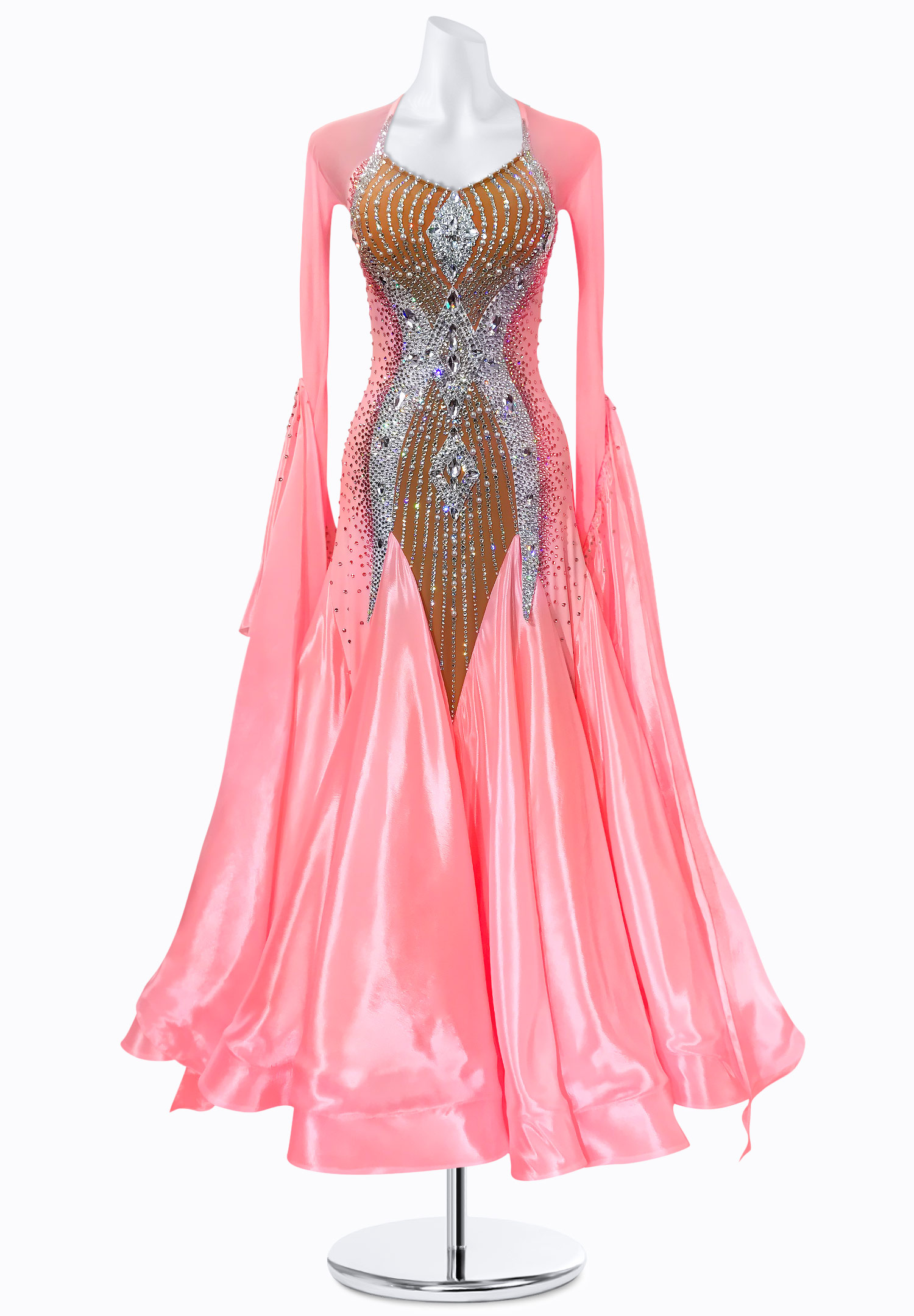 Peachy Twirls Ballroom Gown BS-B250067