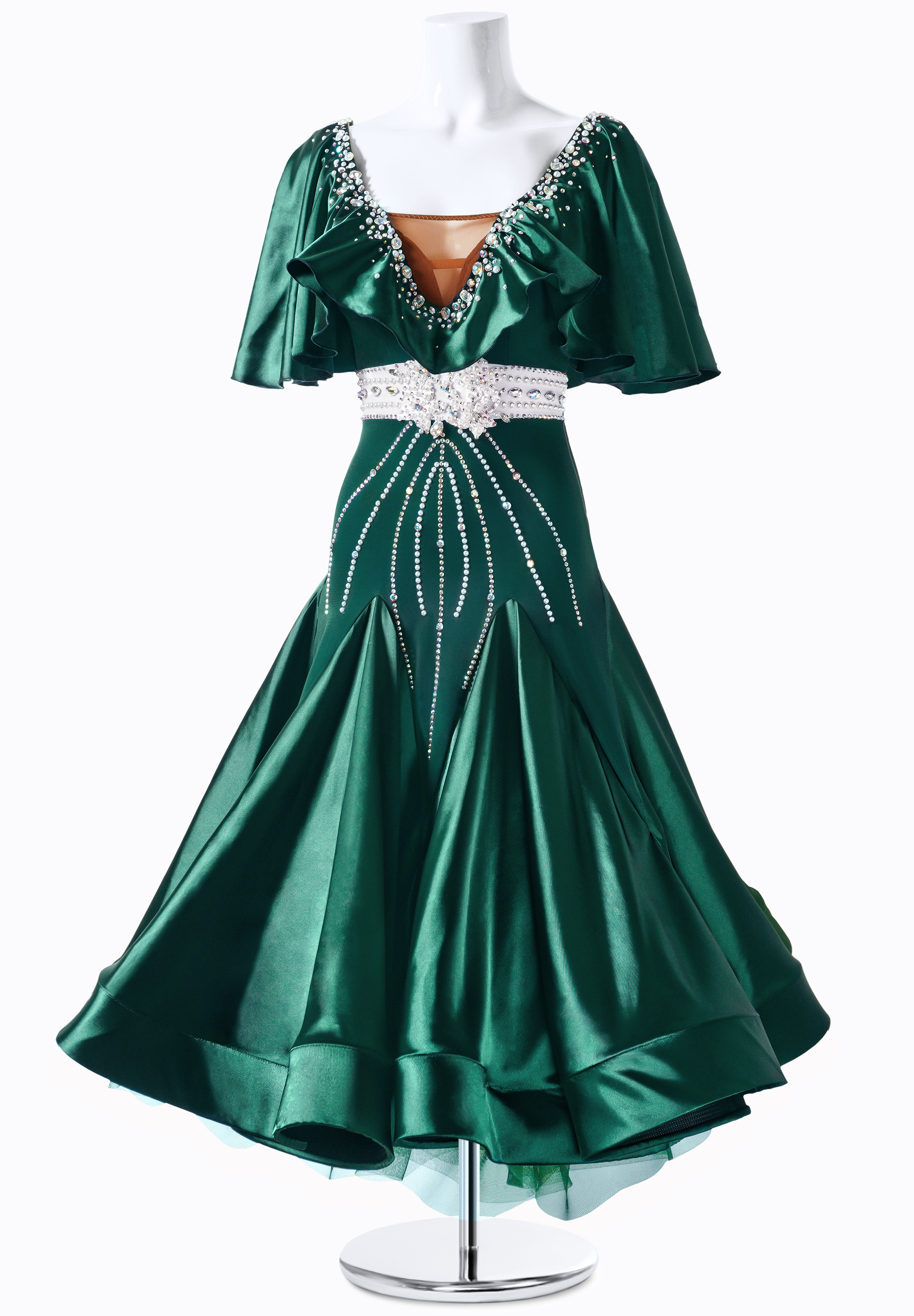 Bejeweled V Neck Smooth Style Dress MF-B0069