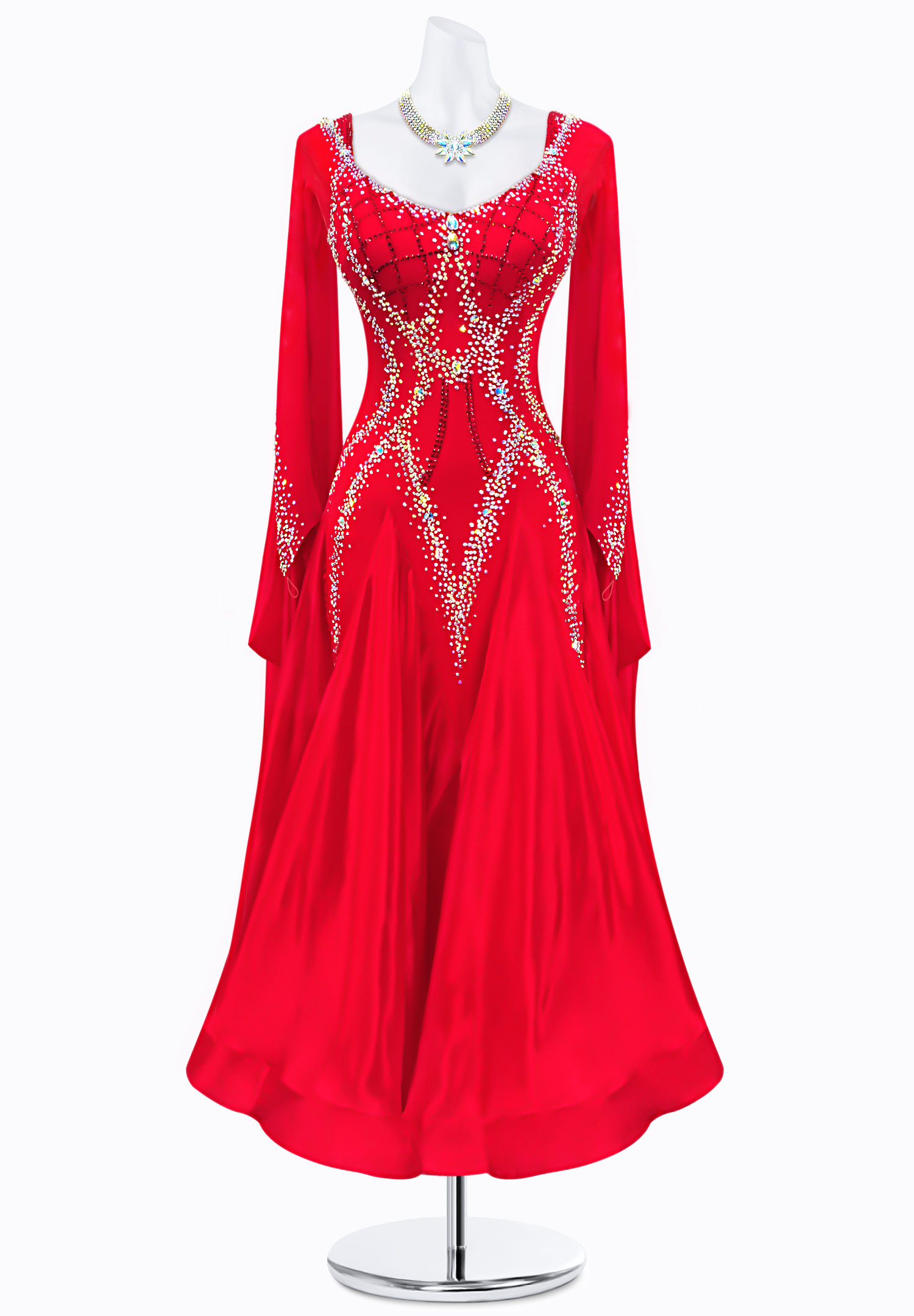 Blazing Pleats Ballroom Gown AM-B3404