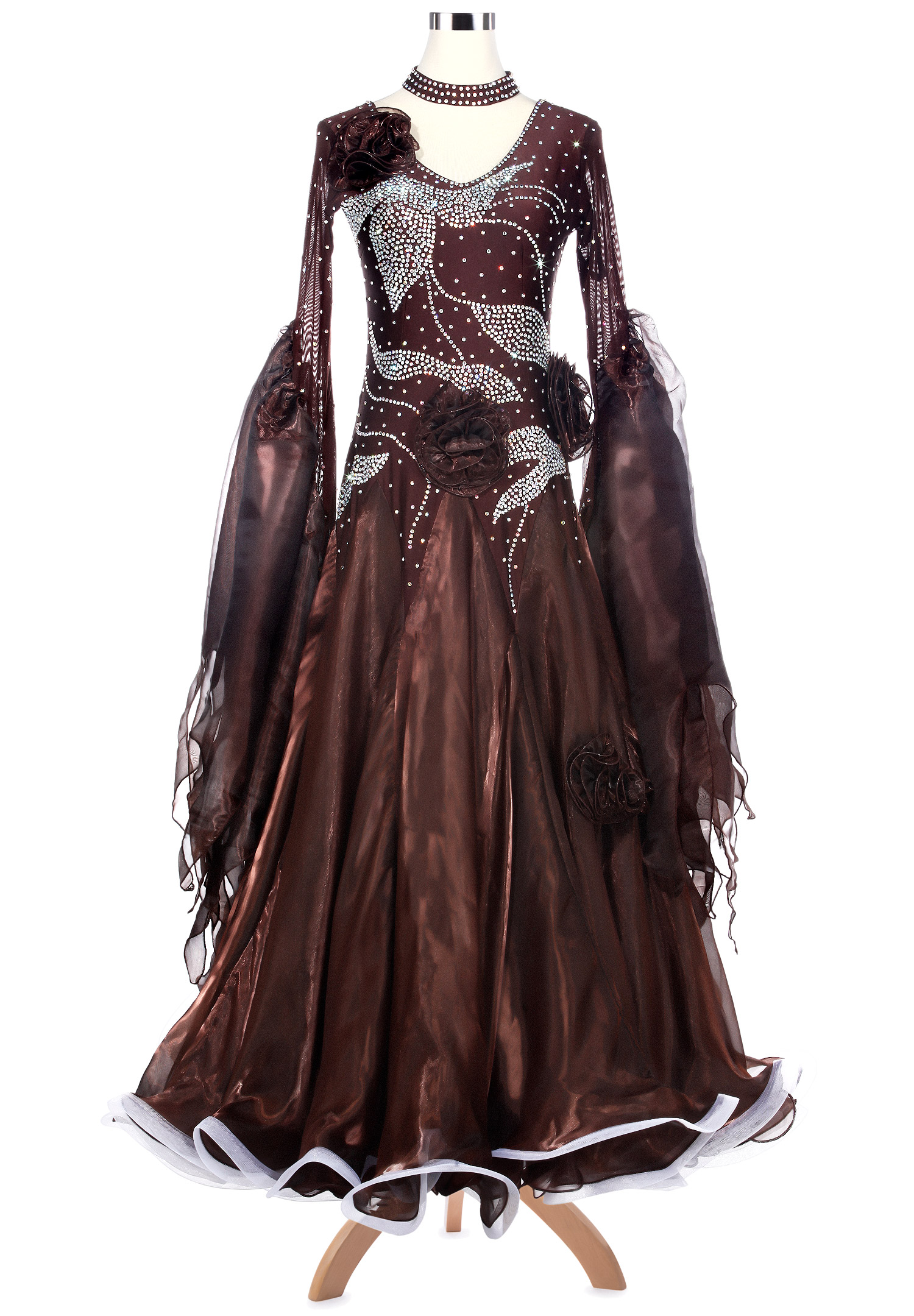 Blossom Sparkle Flower Accents Ballroom Competition Dress VN-A5157