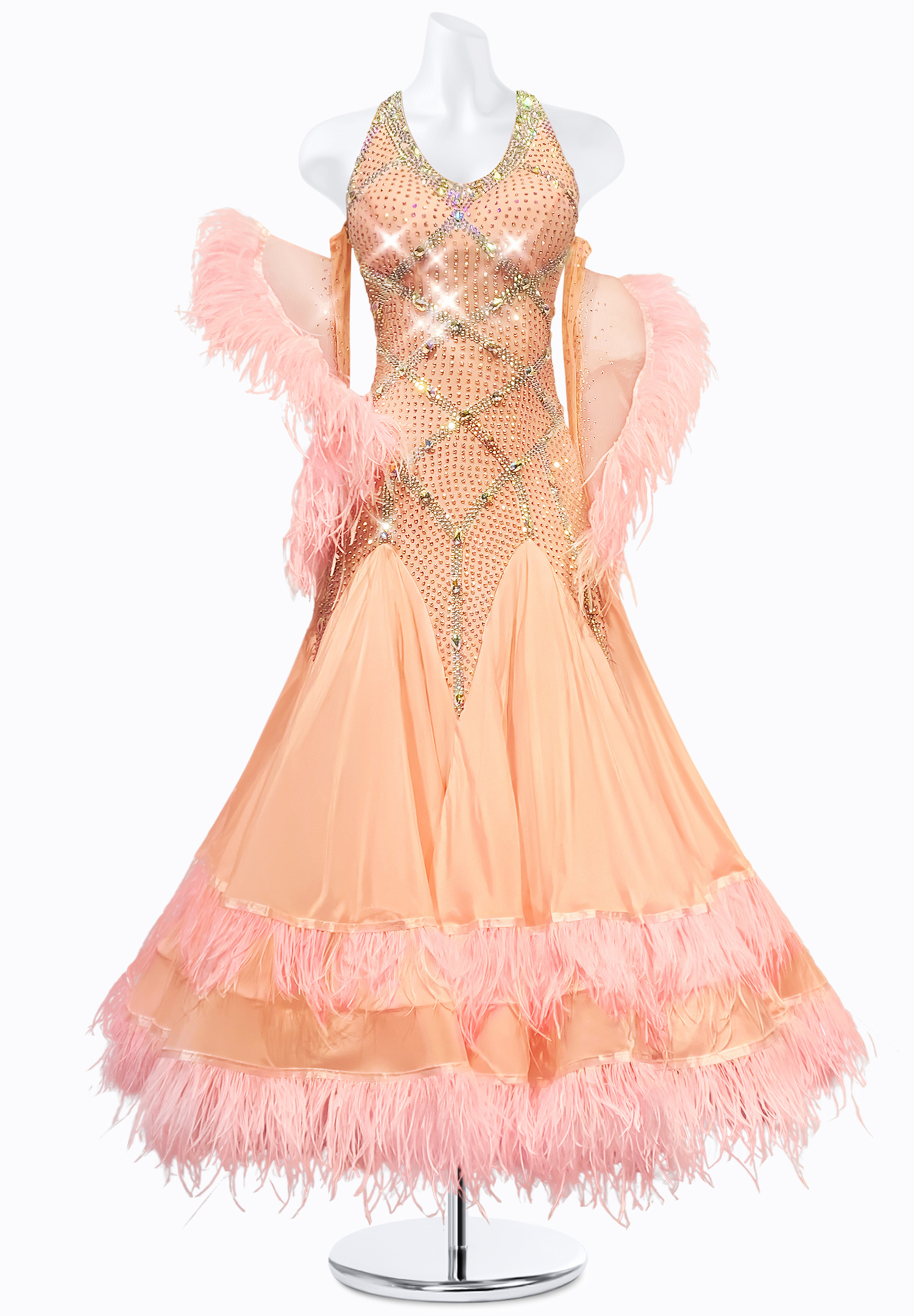 Blushing Halter Ballroom Gown PR-B210029