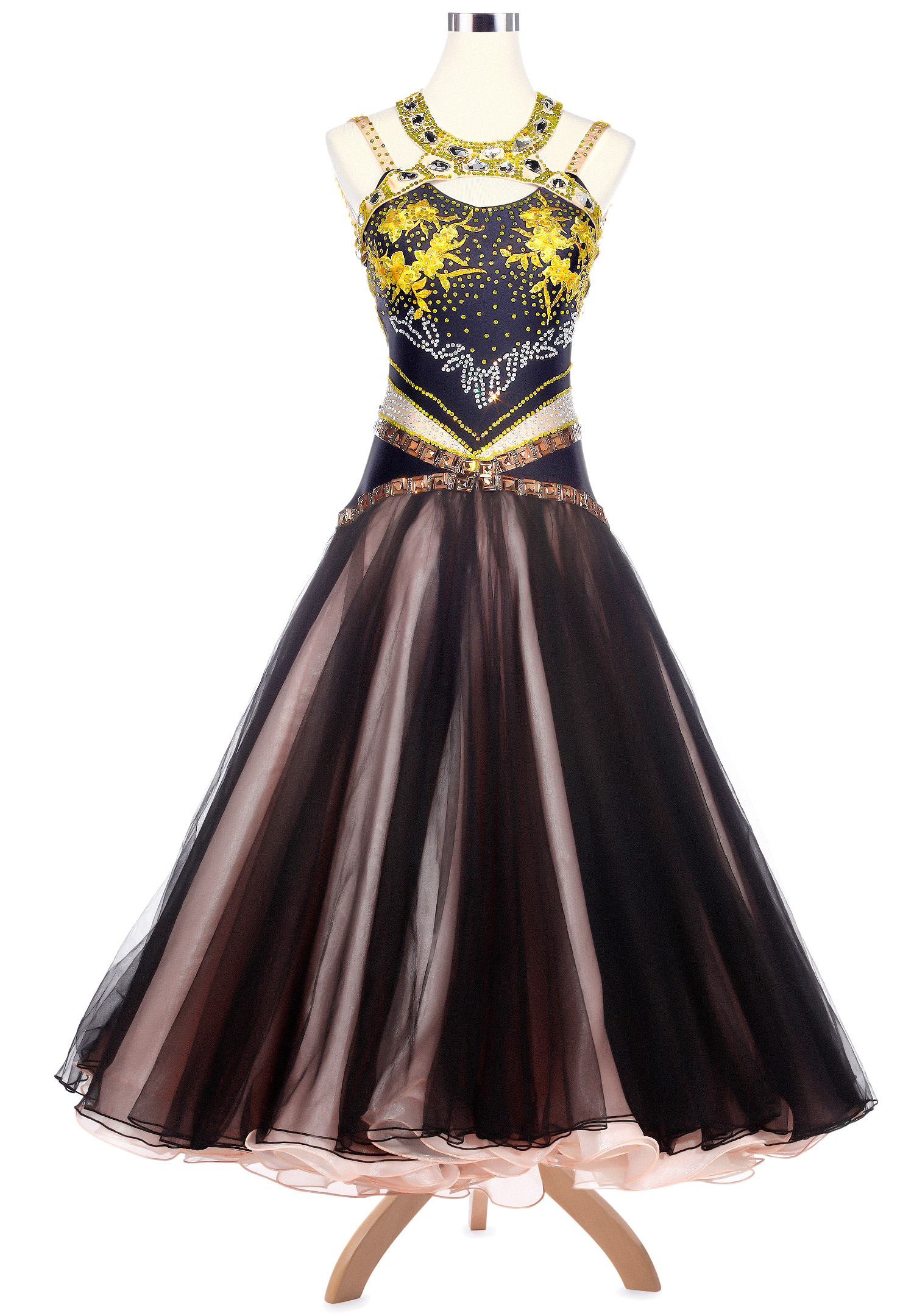 Charming Floral Patchwork Stolen Heart Ballroom Competition Dress VN-A5156