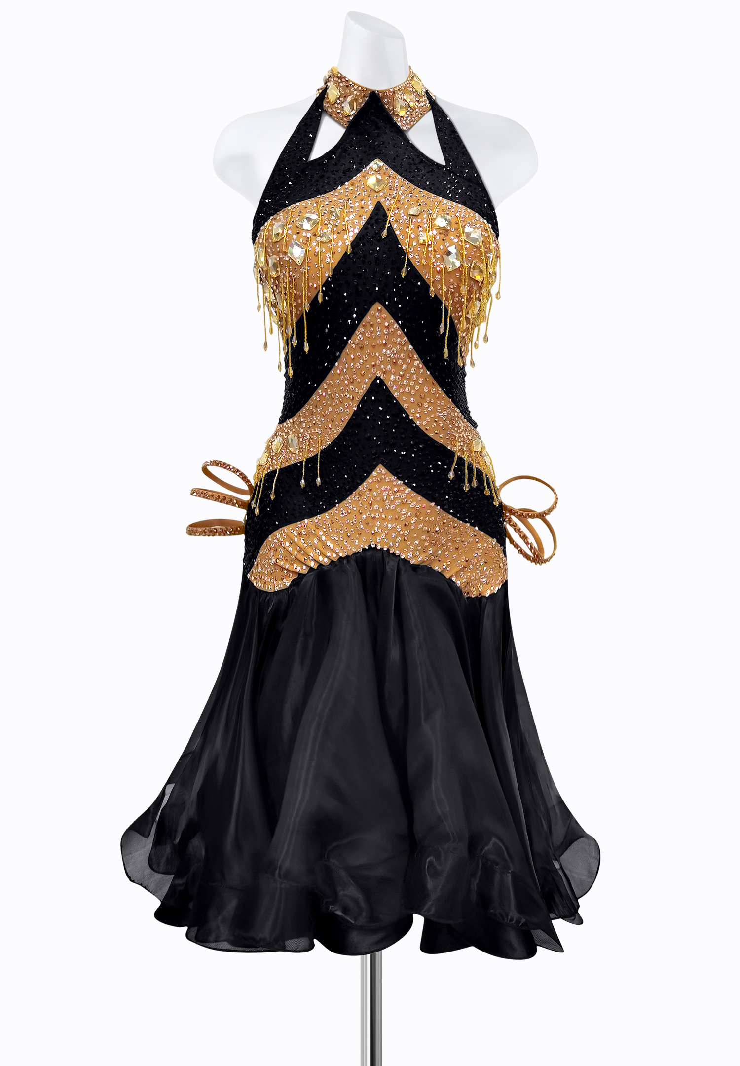 Chevron Fringe Latin Dress AM-L3418