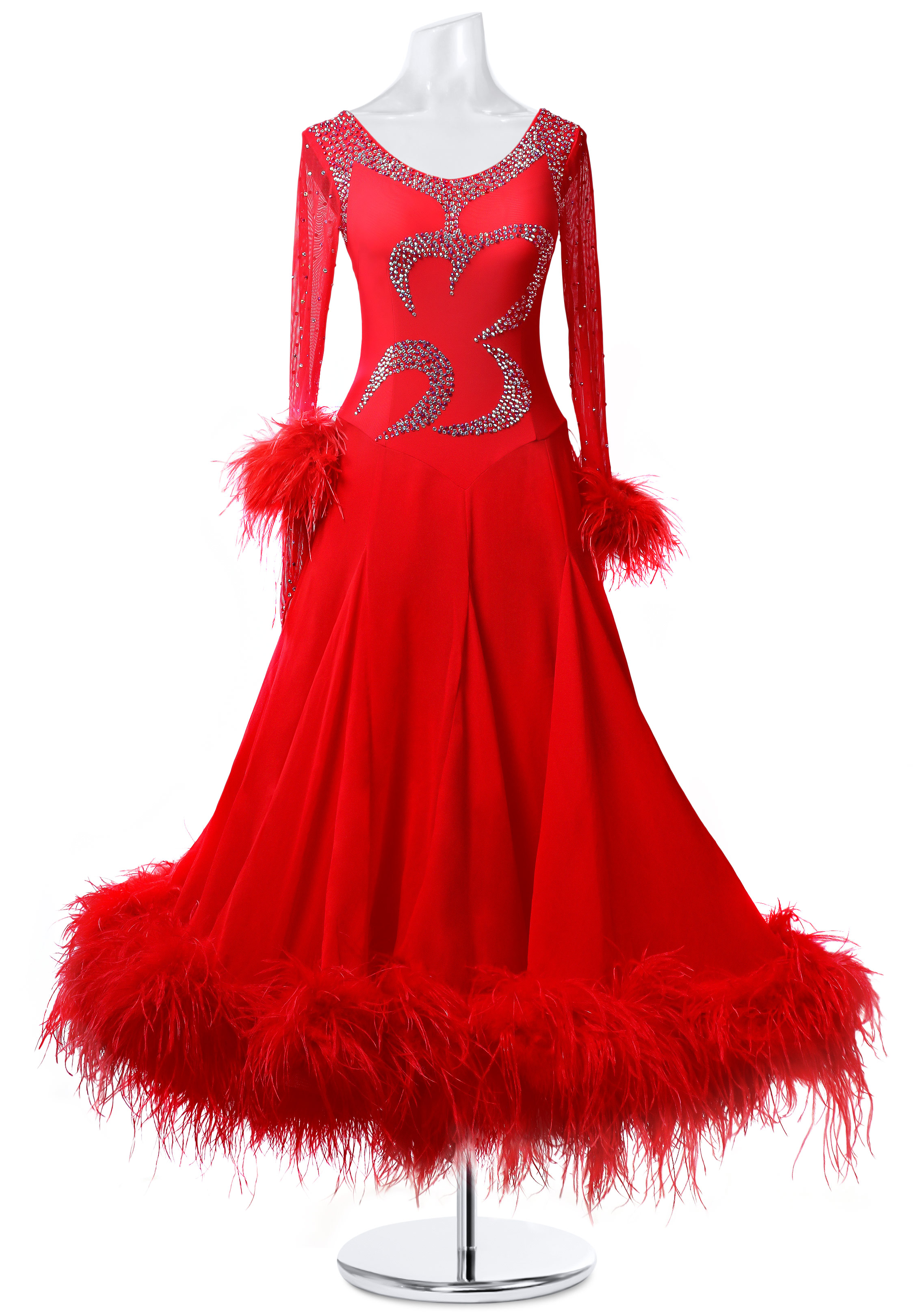 Classic Full Flare Feather Gown MQ-B281