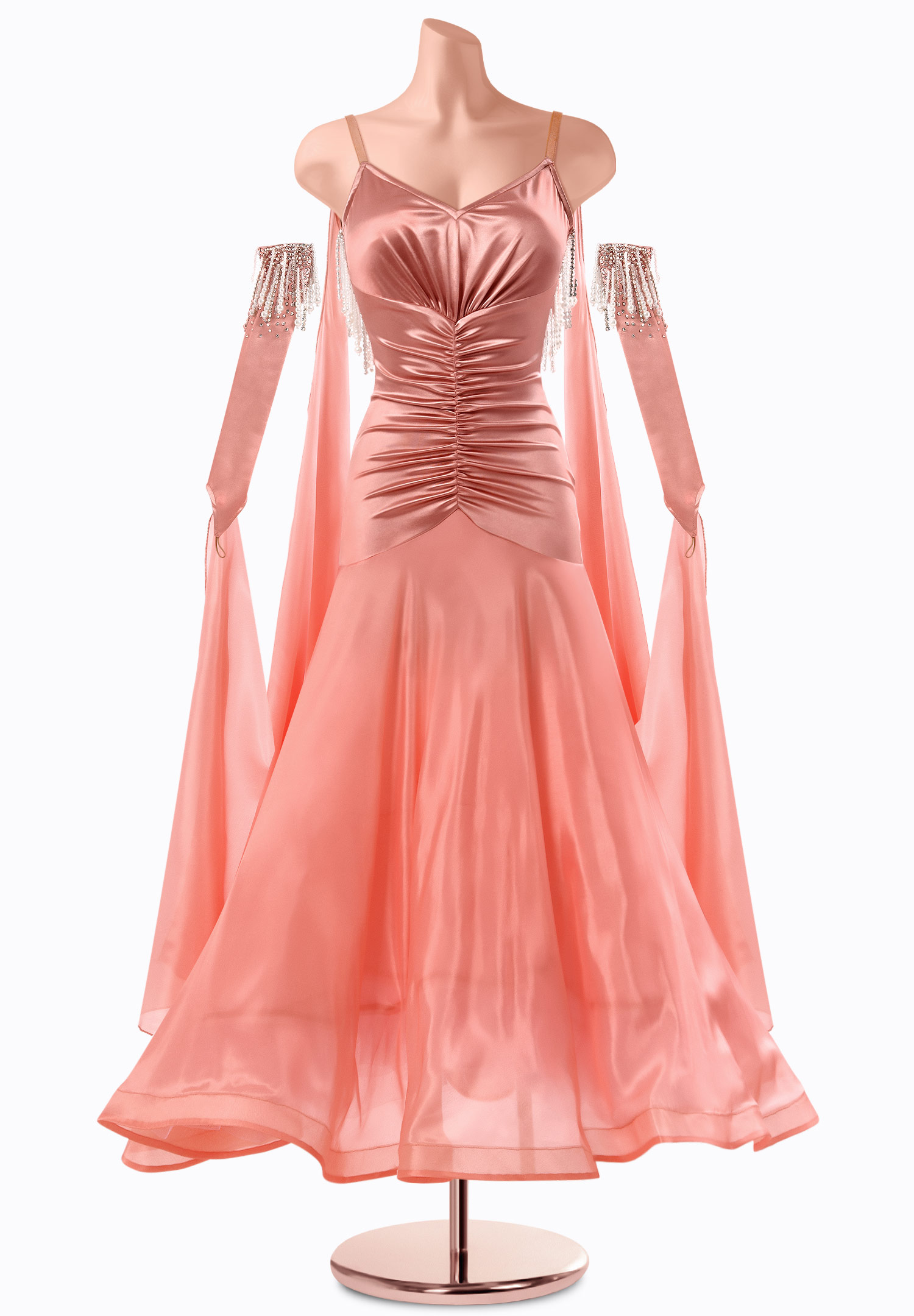 Coral Sunset Ballroom Gown TID-BM1258