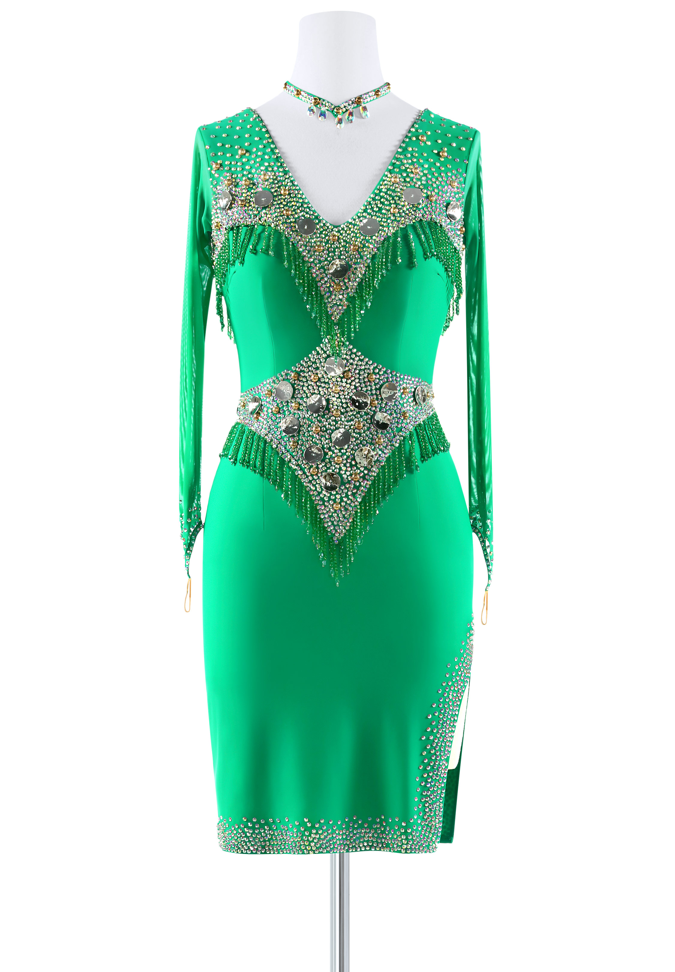 Crystal Button Latin Dress BA-VSL032