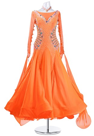 Crystal Carved Waistline Ballroom Smooth Gown MQ-B234