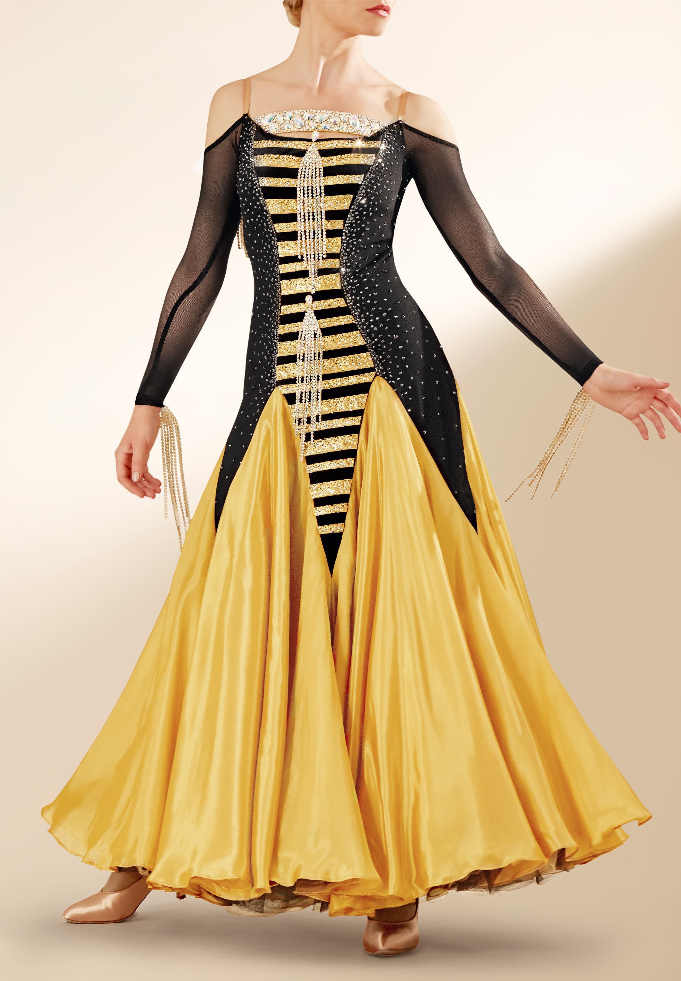 Crystal Fringe Ballroom Competition Gown PC-WB19052