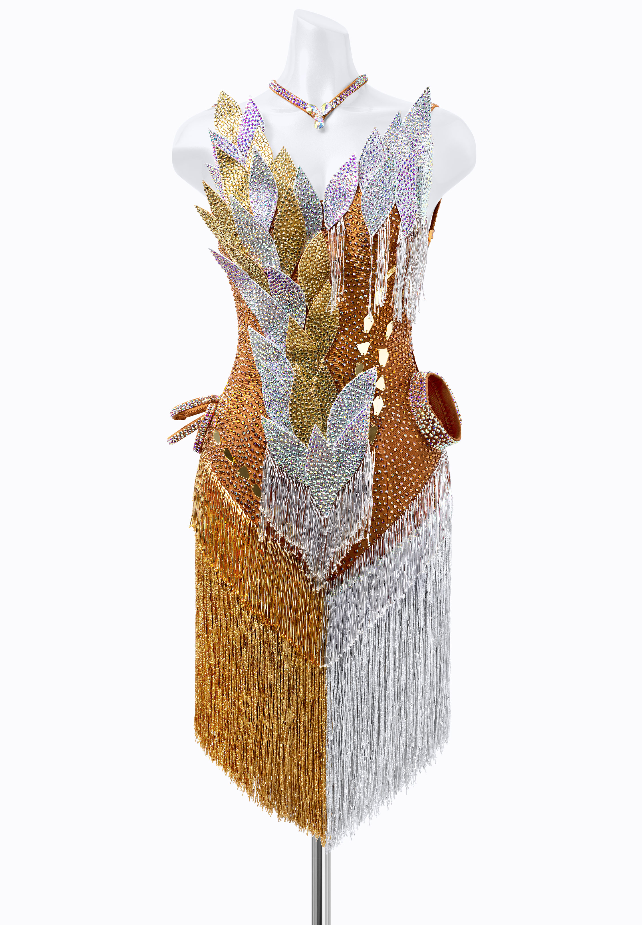 Crystal Leaf Latin Dress PR-L215261