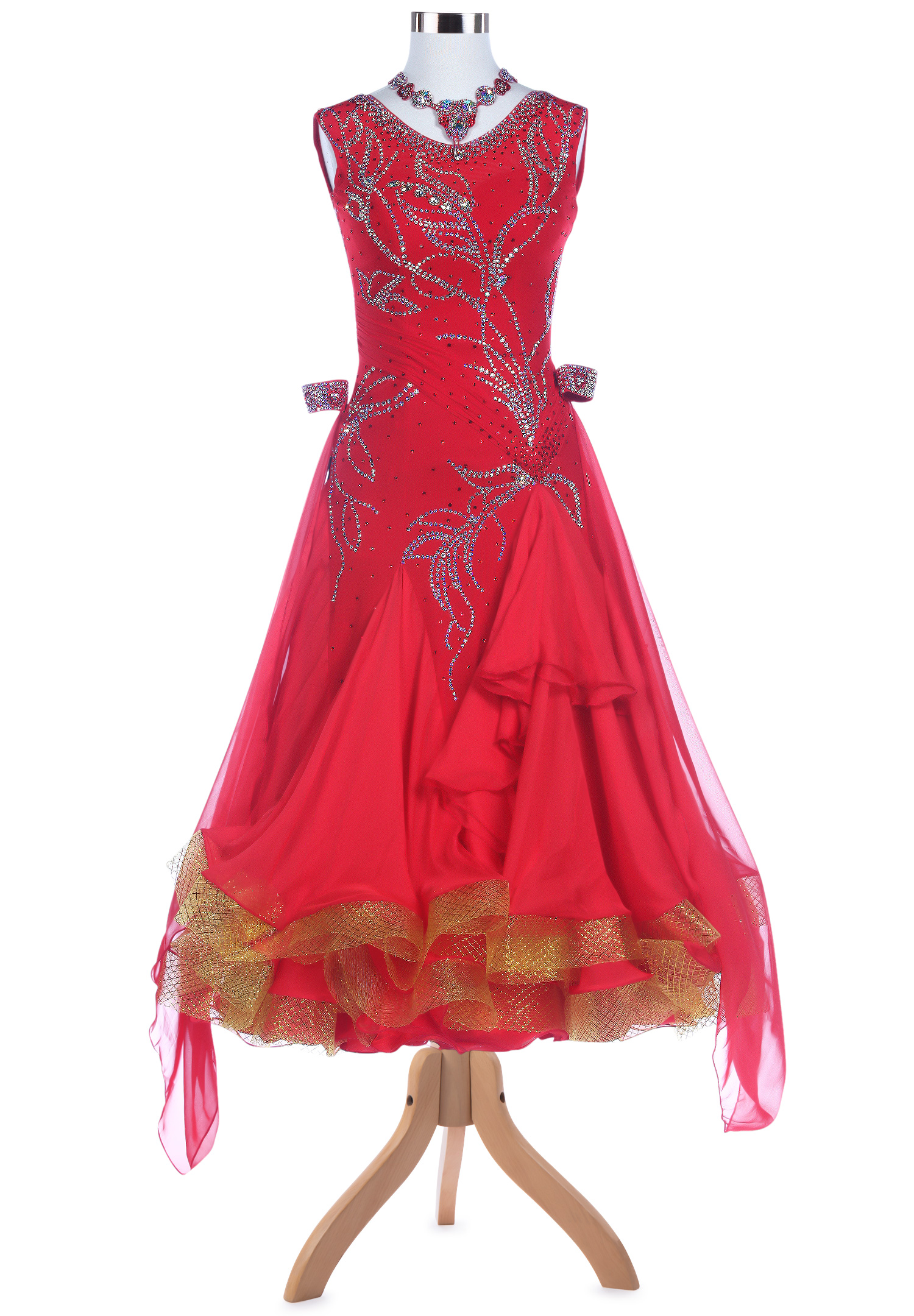 Crystal Leaves Ballroom Smooth Performance Gown VN-A5319