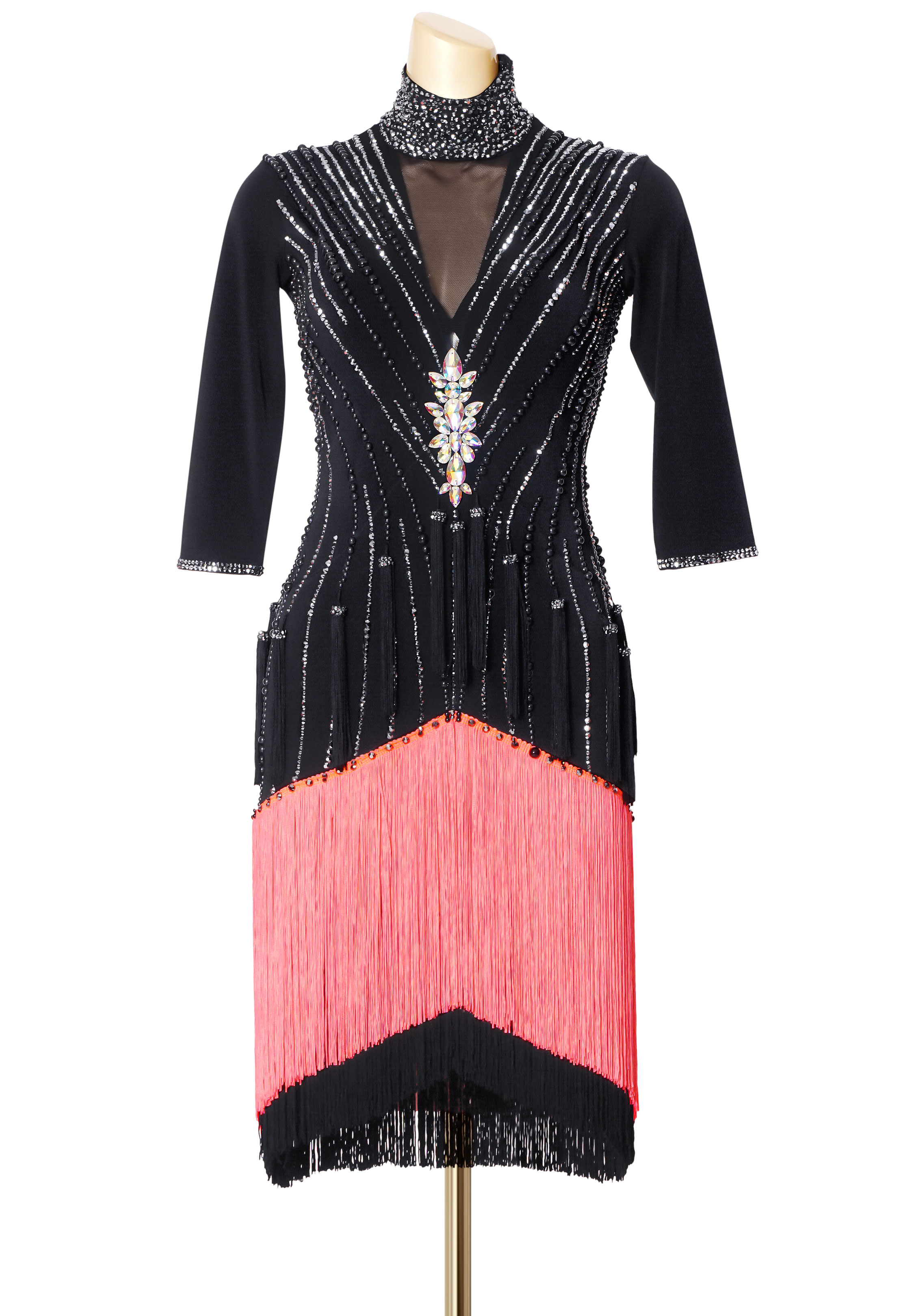 Crystal Tassel Latin Dance Dress PC-WL19040