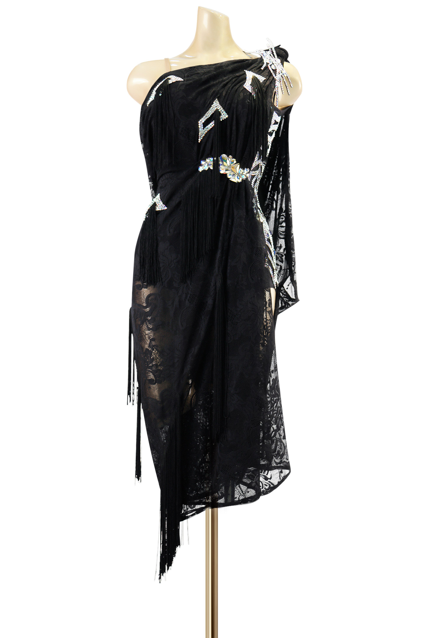 Crystallized Flowing Fringe Latin Dress PC-WL18021