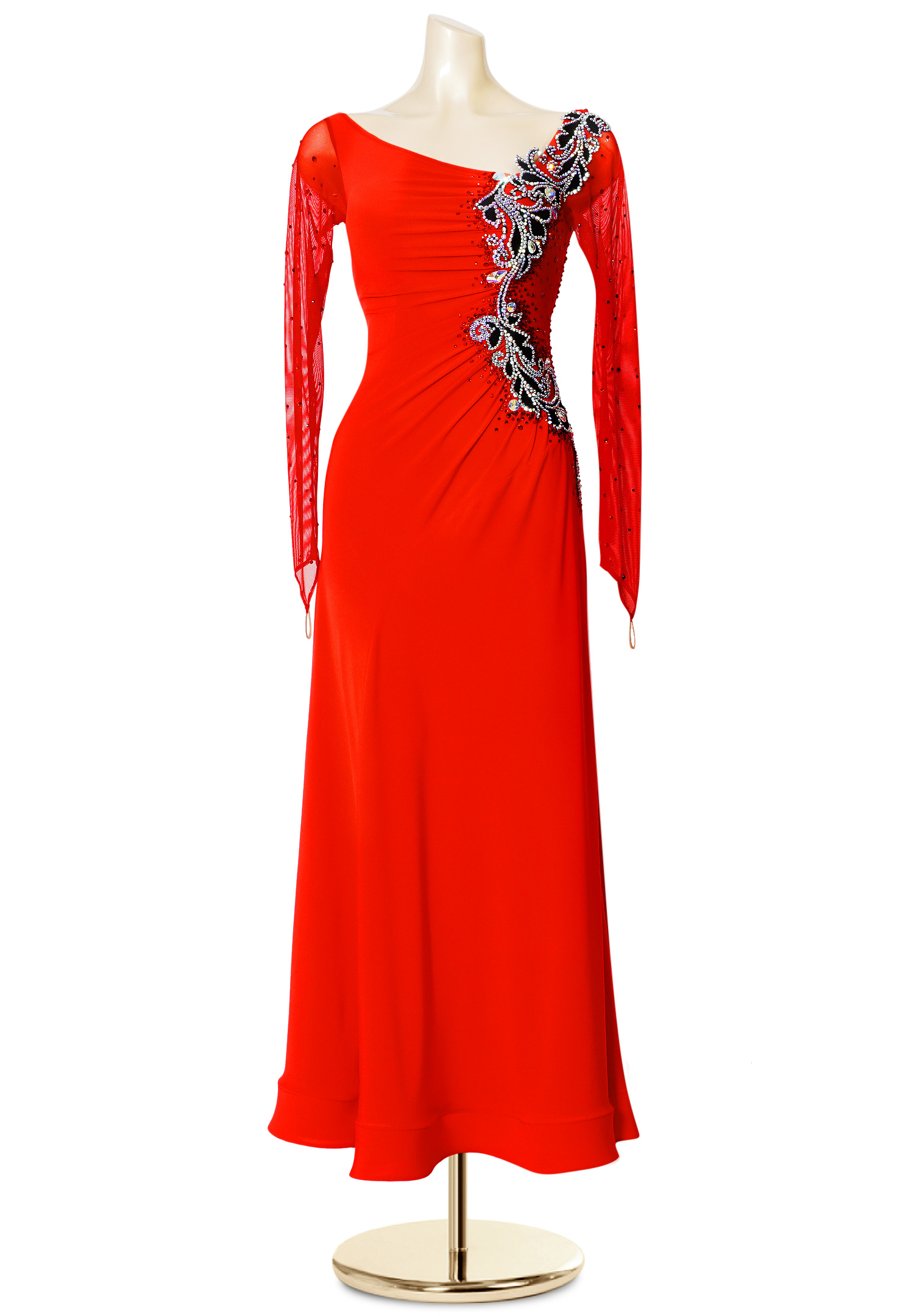 Crystallized Ruffle Design Social Gown PC-ED190591