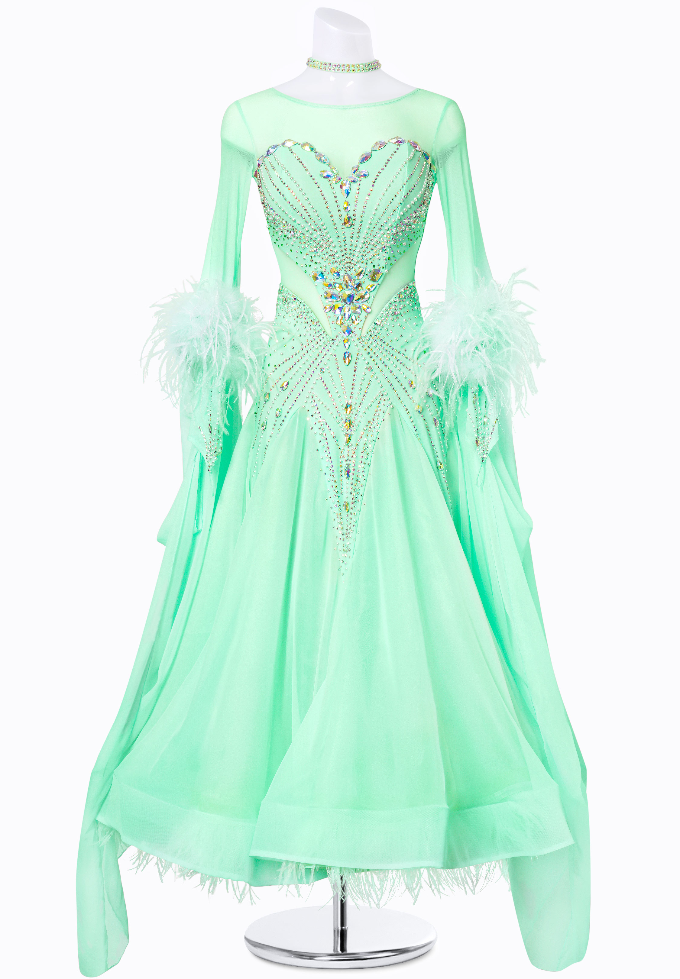 Delicate Feather Ballroom Gown MF-B0279