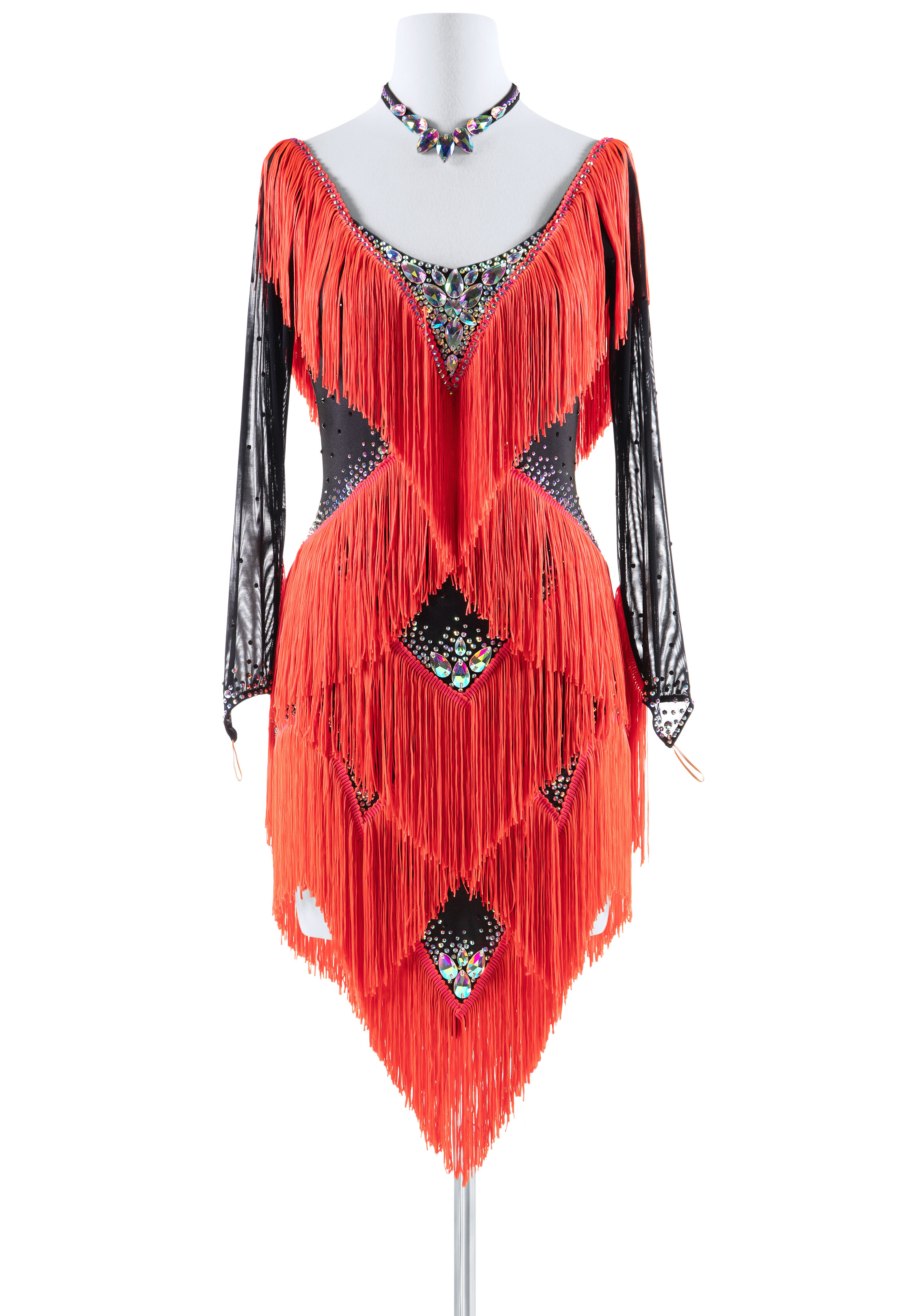 Diamond Shine Multi Fringe Latin Costume Dress VN-L5332