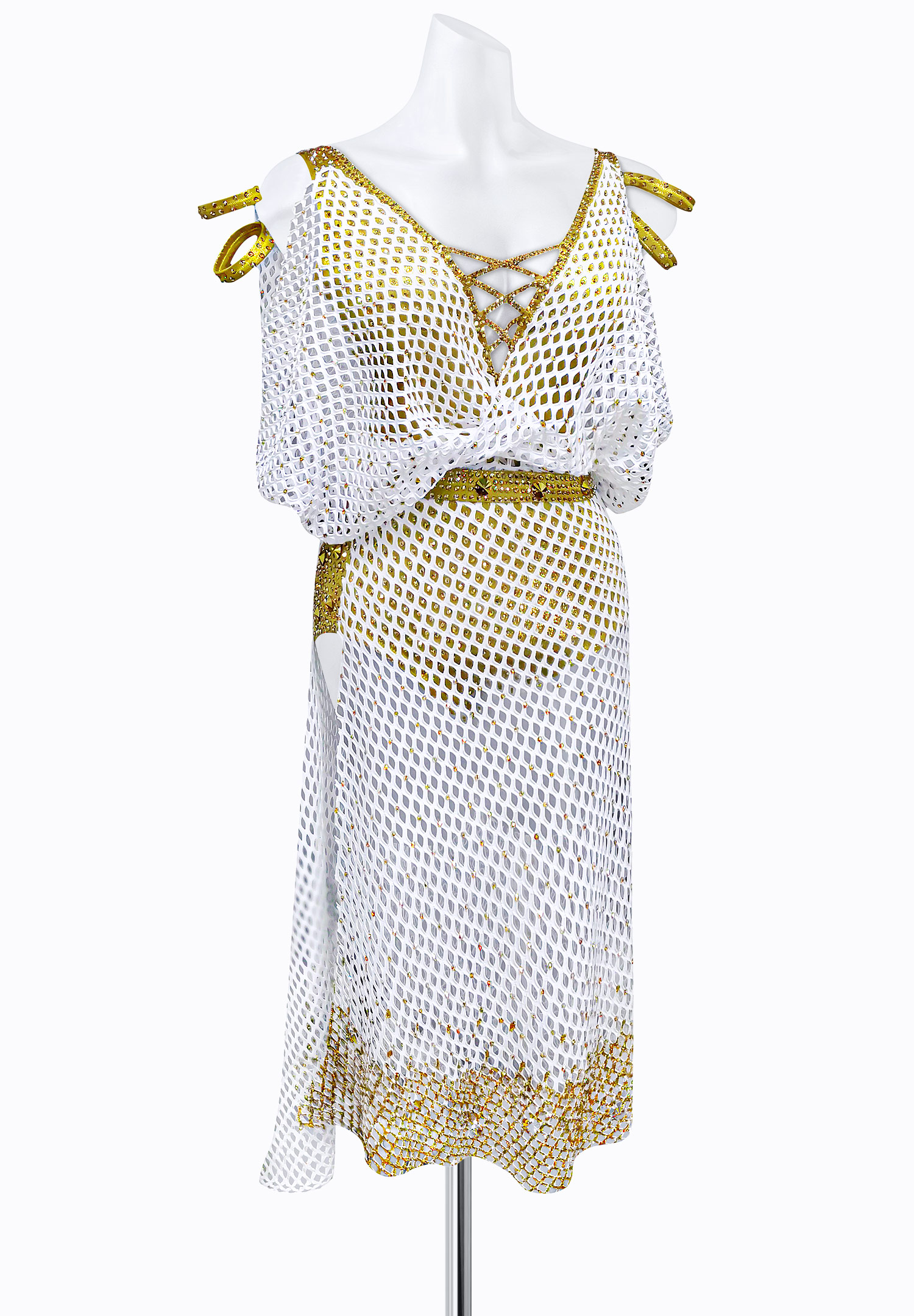 Draped Mesh Latin Costume AM-L3121