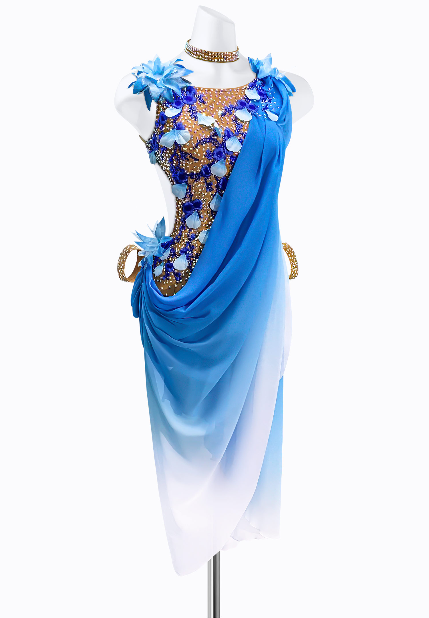 Draped Ombre Latin Dress JT-L2135