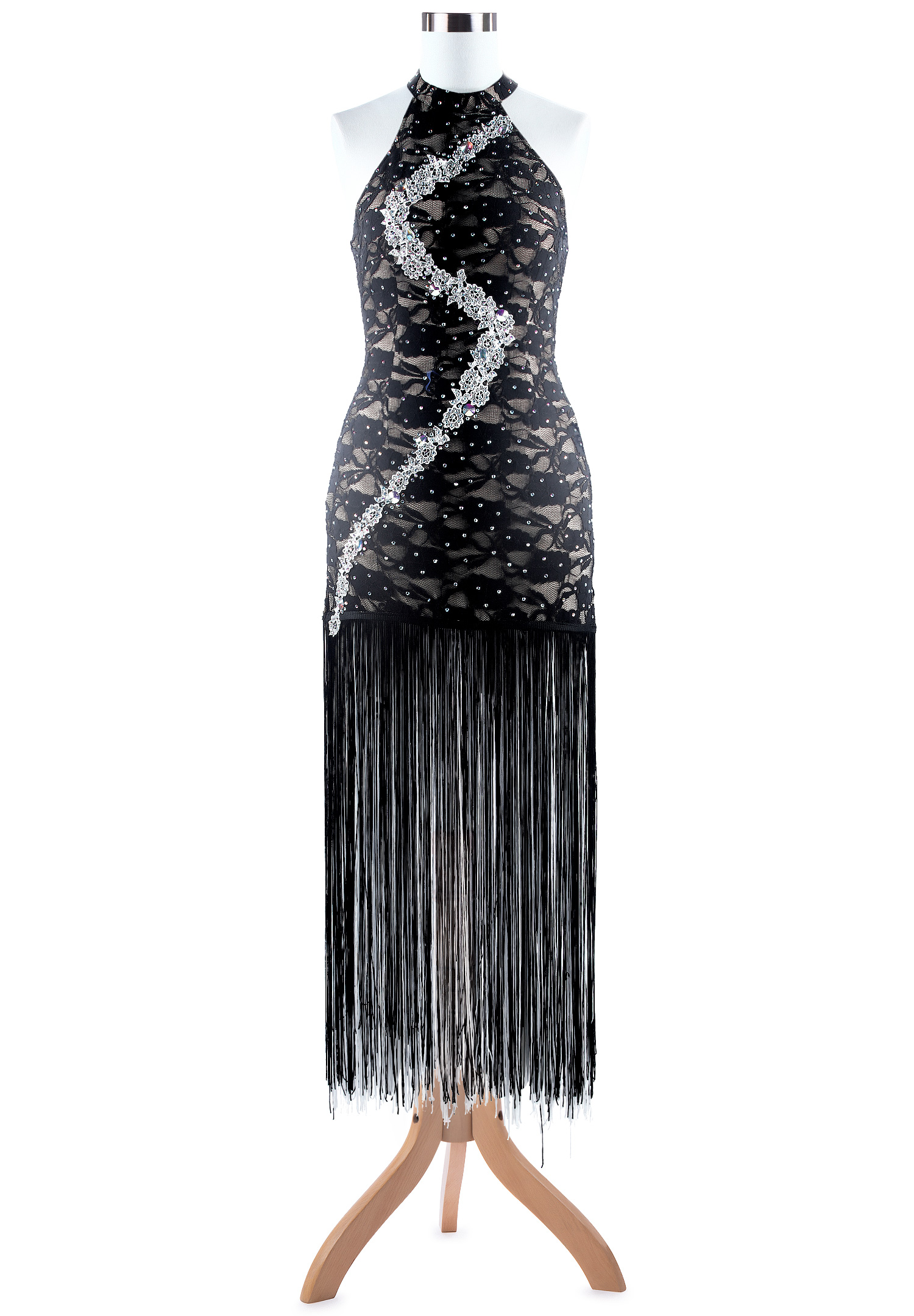 Edgy Flower Long Fringe Latin Dance Dress VN-L5281